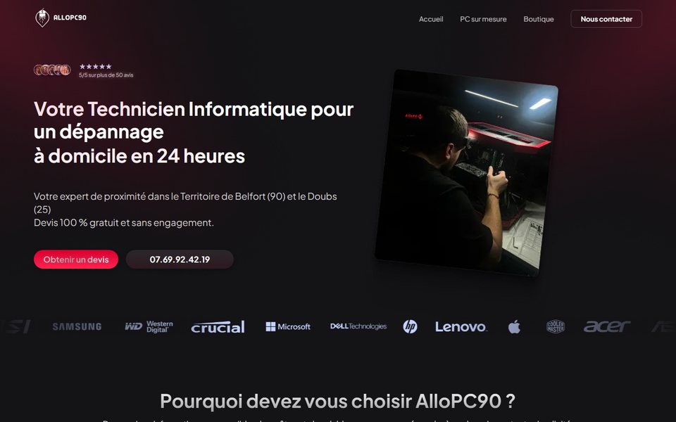 Capture du site AlloPC90