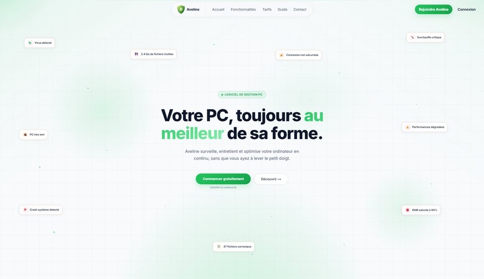Capture du site Aveline